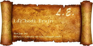 Lábodi Ervin névjegykártya
