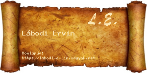 Lábodi Ervin névjegykártya